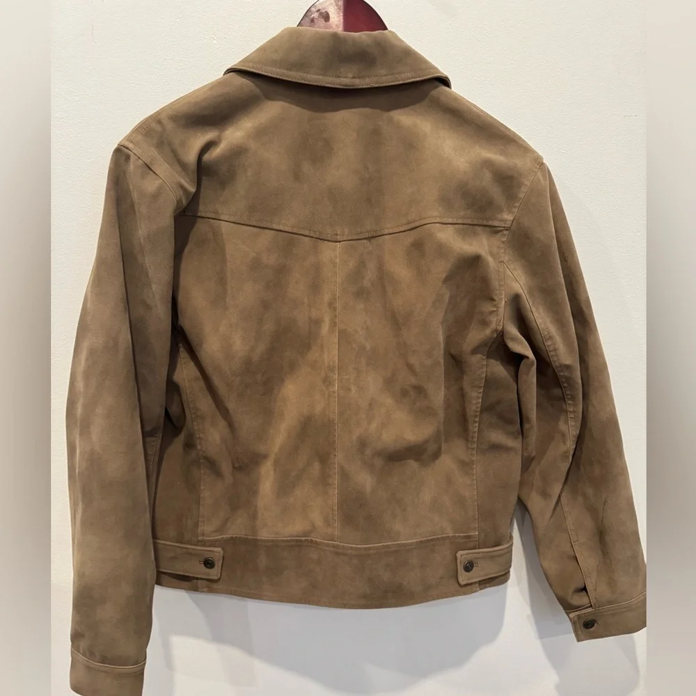 Free People Night Ranch faux suede jacket in antique bronze Xsmall